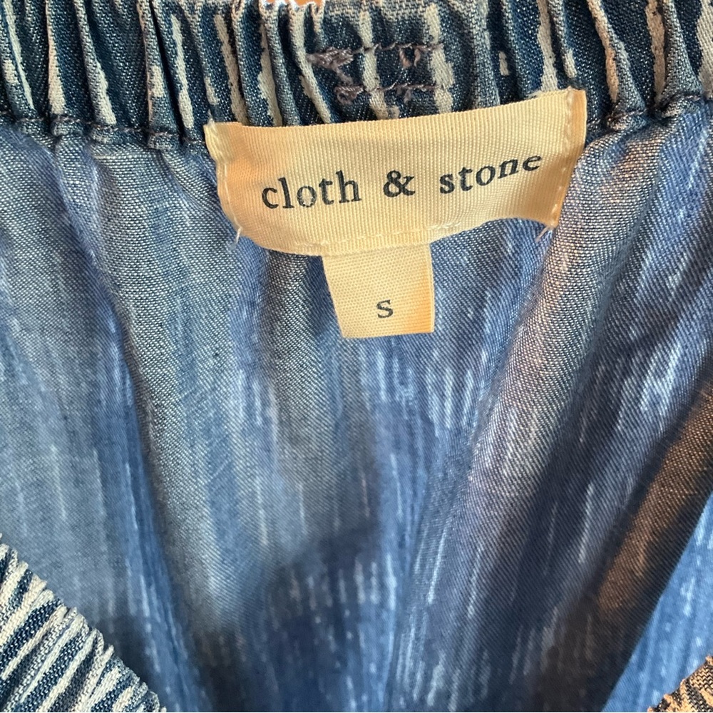 Cloth & Stone Anthropologie Off The Shoulder Denim Chambray Romper Women… - Picture 13 of 15